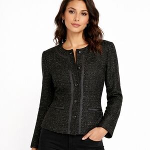 Covington Black Metallic Tweed Blazer Jacket S